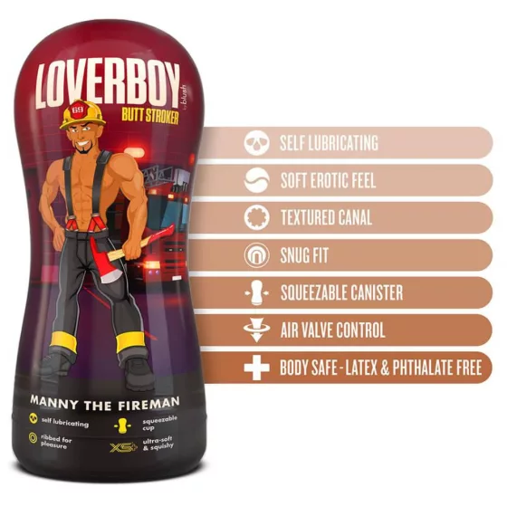 Loverboy - Manny The Fireman férfi popsi maszturbátor (barna bőrszín)