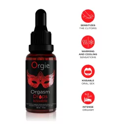   Orgie – Orgasm Drops Kissable uniszex stimuláló gél, almaízű (30 ml)