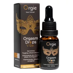   Orgie – Orgasm Drops Vibe! uniszex stimuláló gél melegítő hatással, almaízű (15 ml)