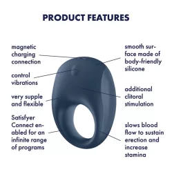 Satisfyer – Strong One vibrációs péniszgyűrű (APP-os)