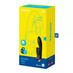   Satisfyer Double Flex klitoriszágas vibrátor (fekete) (APP-os)