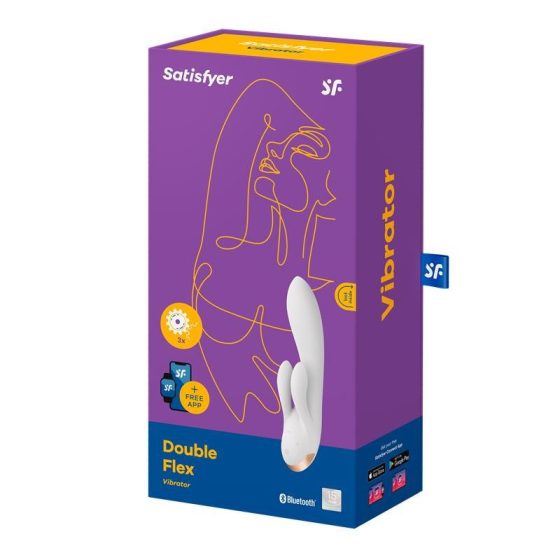 Satisfyer Double Flex klitoriszágas vibrátor (fehér) (APP-os)