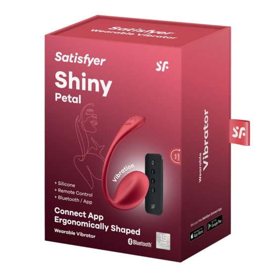 Satisfyer Shiny Petal vibrációs tojás, vezeték nélküli távirányítóval (piros) (APP-os)
