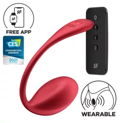   Satisfyer Shiny Petal vibrációs tojás, vezeték nélküli távirányítóval (piros) (APP-os)