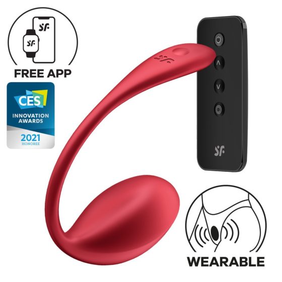 Satisfyer Shiny Petal vibrációs tojás, vezeték nélküli távirányítóval (piros) (APP-os)