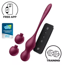   Satisfyer Love Birds Vary variálható vibrációs gésagolyó páros, távirányítóval (piros) (APP-os).