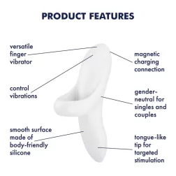 Satisfyer Bold Lover ujjra húzható vibrátor (fehér)
