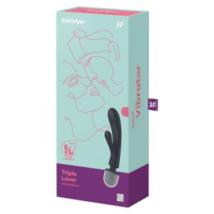 Satisfyer Triple Lover három motoros, klitoriszágas vibrátor és masszírozó (fekete)