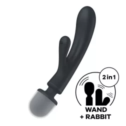   Satisfyer Triple Lover három motoros, klitoriszágas vibrátor és masszírozó (fekete)