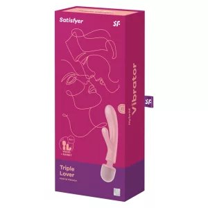 Satisfyer Triple Lover három motoros, klitoriszágas vibrátor és masszírozó (rózsaszín)