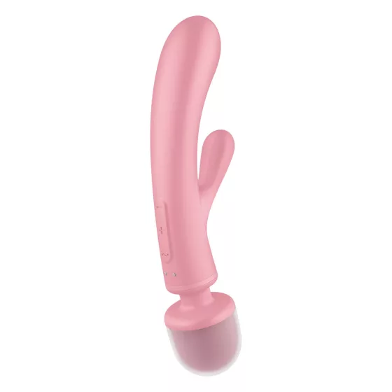 Satisfyer Triple Lover három motoros, klitoriszágas vibrátor és masszírozó (rózsaszín)
