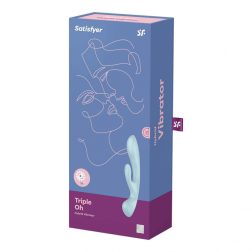   Satisfyer Triple Oh három motoros, klitoriszágas vibrátor és masszírozó (kék)