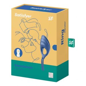 Satisfyer Swordsman méretre állítható, vibrációs péniszgyűrű (kék)