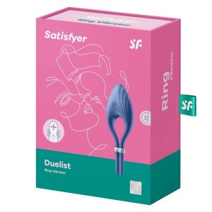 Satisfyer Duelist méretre állítható, vibrációs péniszgyűrű (kék)