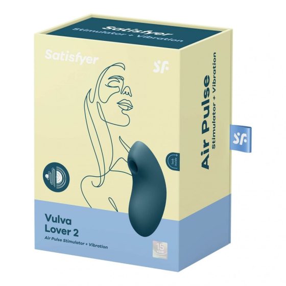 Satisfyer Vulva Lover 2. léghullámos csiklóizgató, vibrációval (kék)