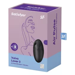   Satisfyer Vulva Lover 3. léghullámos csiklóizgató, vibrációval (fekete)