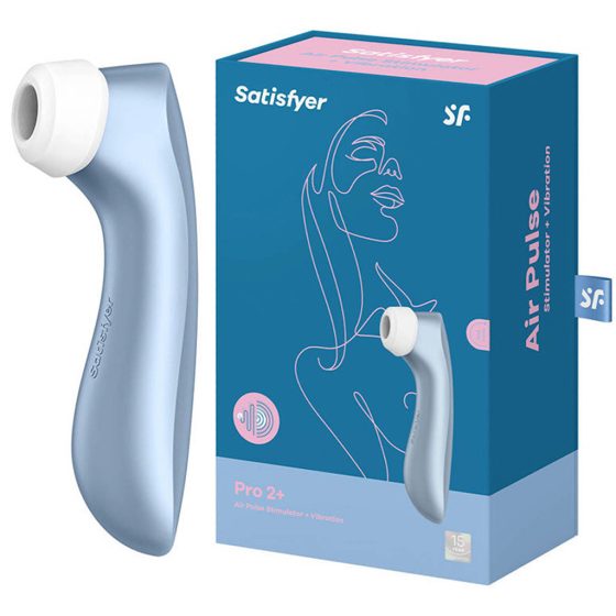 Satisfyer Pro 2 + léghullámos csiklóizgató, vibrációval (kék).