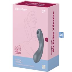   Satisfyer Curvy Trinity 1. vibrátor, léghullámos csiklóizgatóval (szürke).