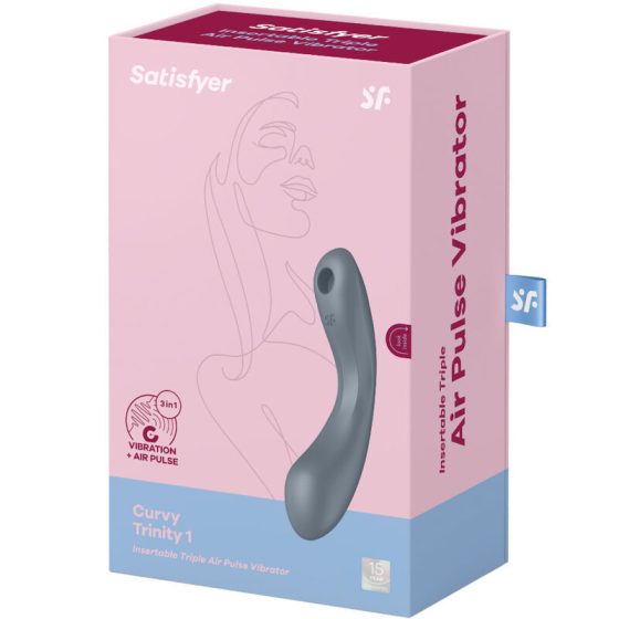 Satisfyer Curvy Trinity 1. vibrátor, léghullámos csiklóizgatóval (szürke).