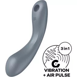   Satisfyer Curvy Trinity 1. vibrátor, léghullámos csiklóizgatóval (szürke)