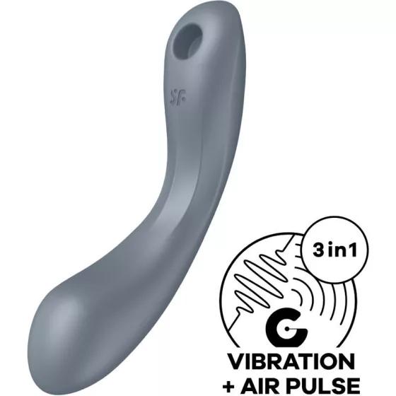 Satisfyer Curvy Trinity 1. vibrátor, léghullámos csiklóizgatóval (szürke)