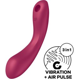   Satisfyer Curvy Trinity 1. vibrátor, léghullámos csiklóizgatóval (piros)