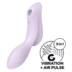   Satisfyer Curvy Trinity 2. vibrátor, léghullámos csiklóizgatóval (lila)