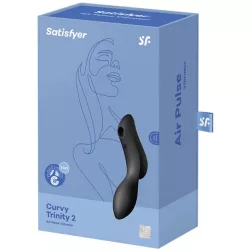   Satisfyer Curvy Trinity 2. vibrátor, léghullámos csiklóizgatóval (fekete)