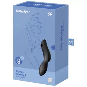 Satisfyer – Curvy Trinity 2. vibrátor léghullámos csiklóizgatóval (fekete)
