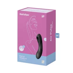   Satisfyer Curvy Trinity 4. vibrátor, léghullámos csiklóizgatóval (fekete)