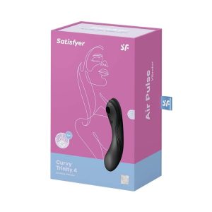 Satisfyer Curvy Trinity 4. vibrátor, léghullámos csiklóizgatóval (fekete)