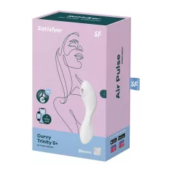   Satisfyer Curvy Trinity 5. vibrátor, léghullámos csiklóizgatóval (fehér) (APP-os)