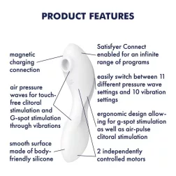   Satisfyer Curvy Trinity 5. vibrátor, léghullámos csiklóizgatóval (fehér) (APP-os)