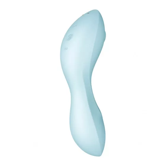Satisfyer Curvy Trinity 5. vibrátor, léghullámos csiklóizgatóval (kék) (APP-os)