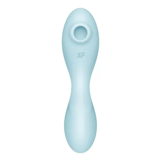 Satisfyer Curvy Trinity 5. vibrátor, léghullámos csiklóizgatóval (kék) (APP-os)