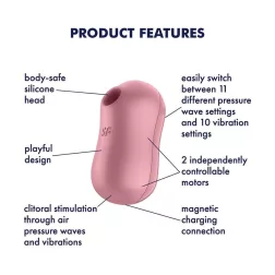   Satisfyer Cotton Candy léghullámos csiklóizgató, vibrációval (rózsaszín)