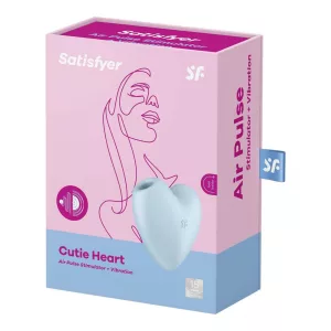 Satisfyer Cutie Heart léghullámos csiklóizgató, vibrációval (kék)