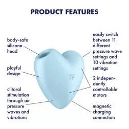  Satisfyer Cutie Heart léghullámos csiklóizgató, vibrációval (kék)