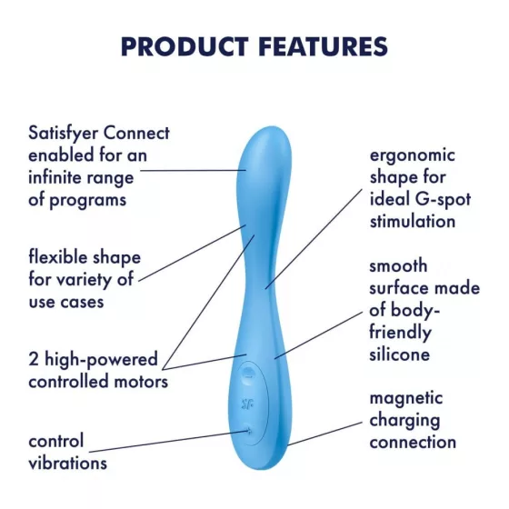 Satisfyer G-Spot Flex 4+ g-pont vibrátor (kék) (APP-os)
