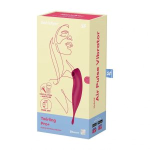 Satisfyer Twirling Pro+ léghullámos csiklóizgató, fókusz típusú vibrátorral (piros) (APP-os)