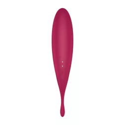   Satisfyer Twirling Pro+ léghullámos csiklóizgató, fókusz típusú vibrátorral (piros) (APP-os)