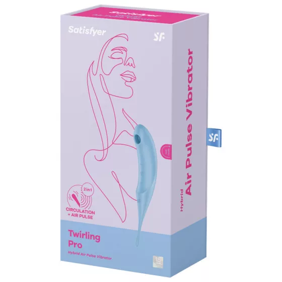 Satisfyer Twirling Pro léghullámos csiklóizgató, fókusz típusú vibrátorral (kék)