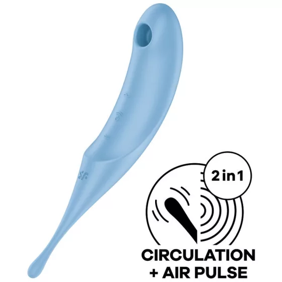 Satisfyer Twirling Pro léghullámos csiklóizgató, fókusz típusú vibrátorral (kék)