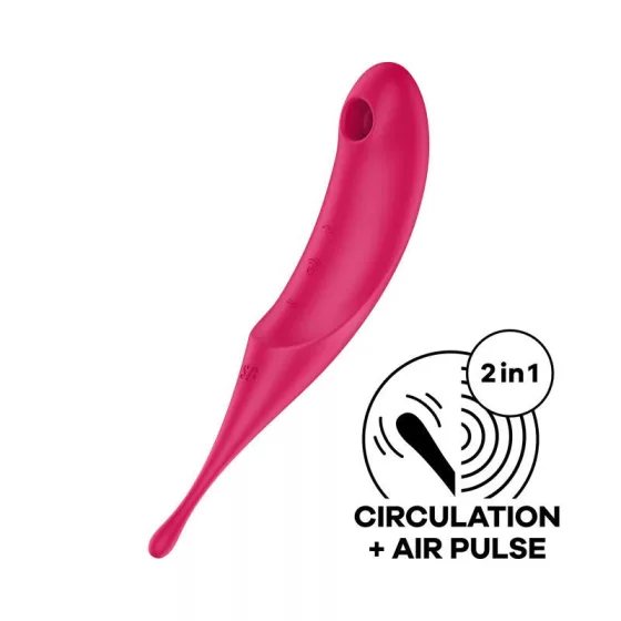 Satisfyer Twirling Pro léghullámos csiklóizgató, fókusz típusú vibrátorral (piros)