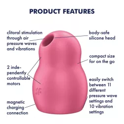   Satisfyer Pro To Go 1. léghullámos csiklóizgató, vibrációval (piros)