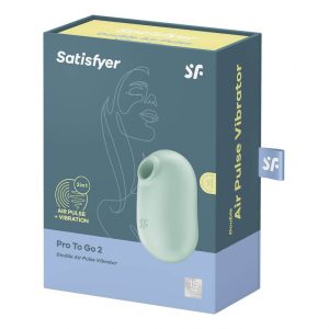 Satisfyer Pro To Go 2. léghullámos csiklóizgató, vibrációval (zöld)