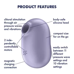   Satisfyer Pro To Go 2. léghullámos csiklóizgató, vibrációval (lila)