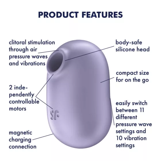 Satisfyer Pro To Go 2. léghullámos csiklóizgató, vibrációval (lila)