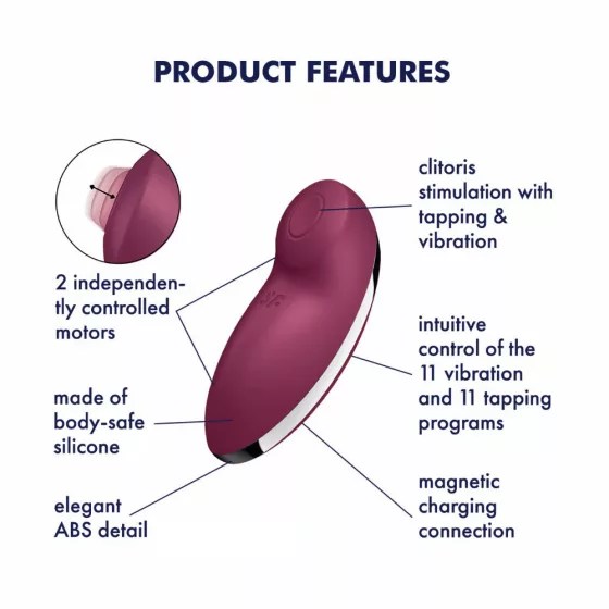 Satisfyer – Tap & Climax 2. csiklóizgató, vibrációval, pulzációval (piros)