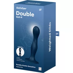   Satisfyer – Double Ball-R szilikon dildó belső ballasztgolyókkal (kék)